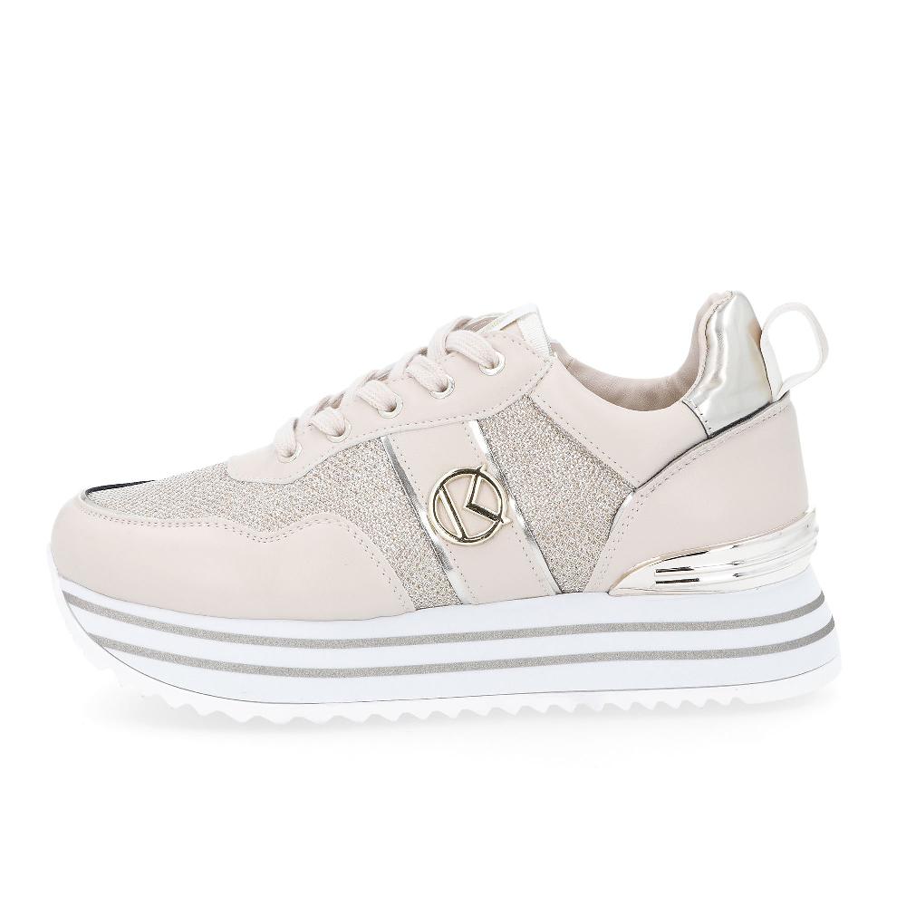 QVC Kharisma Sneaker Stringate Con Inserti Laminati E Tessuto Glitter