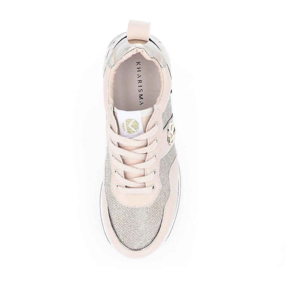 QVC Kharisma Sneaker Stringate Con Inserti Laminati E Tessuto Glitter