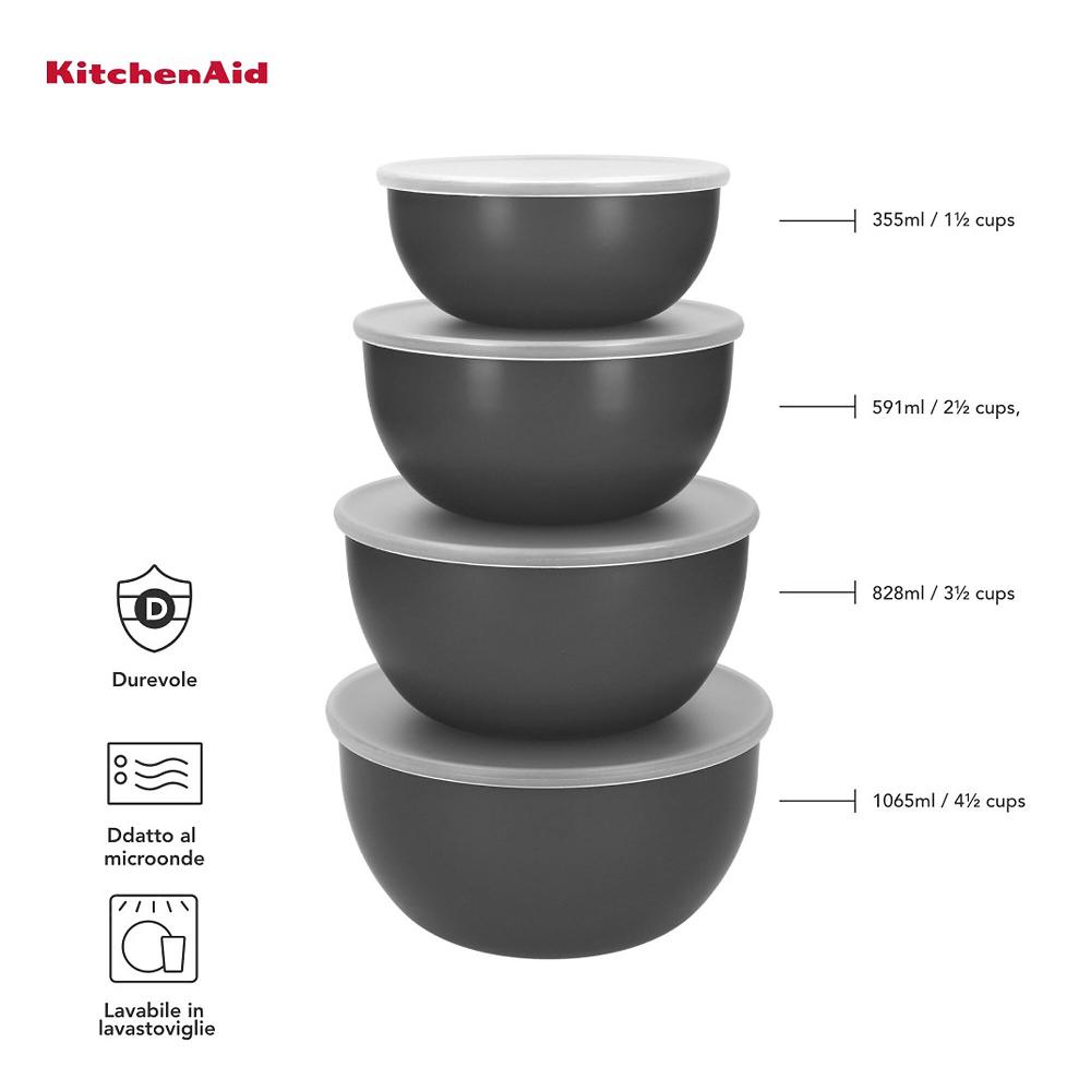 QVC Kitchen Aid Set Di 4 Contenitori Con Coperchio Impilabili