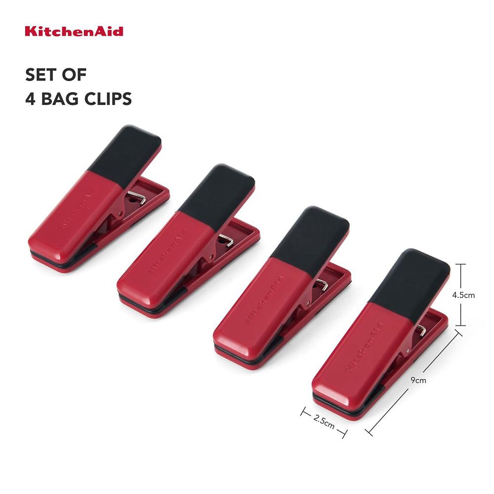 QVC Kitchen Aid set di 4 pezzi mollette da cucina rosse
