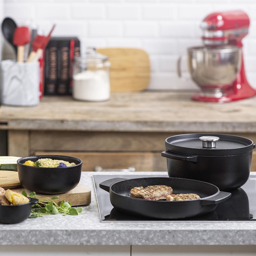 QVC KitchenAid Bistecchiera rotonda in ghisa smaltata diametro 26 cm