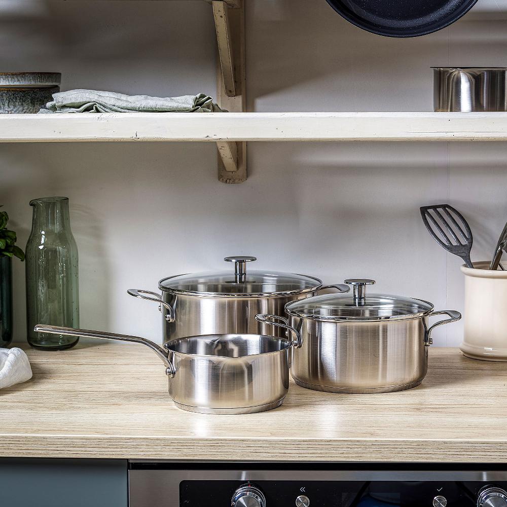 QVC KitchenAid Set Di 5 Pezzi Batteria Di Pentole In Acciaio Inox