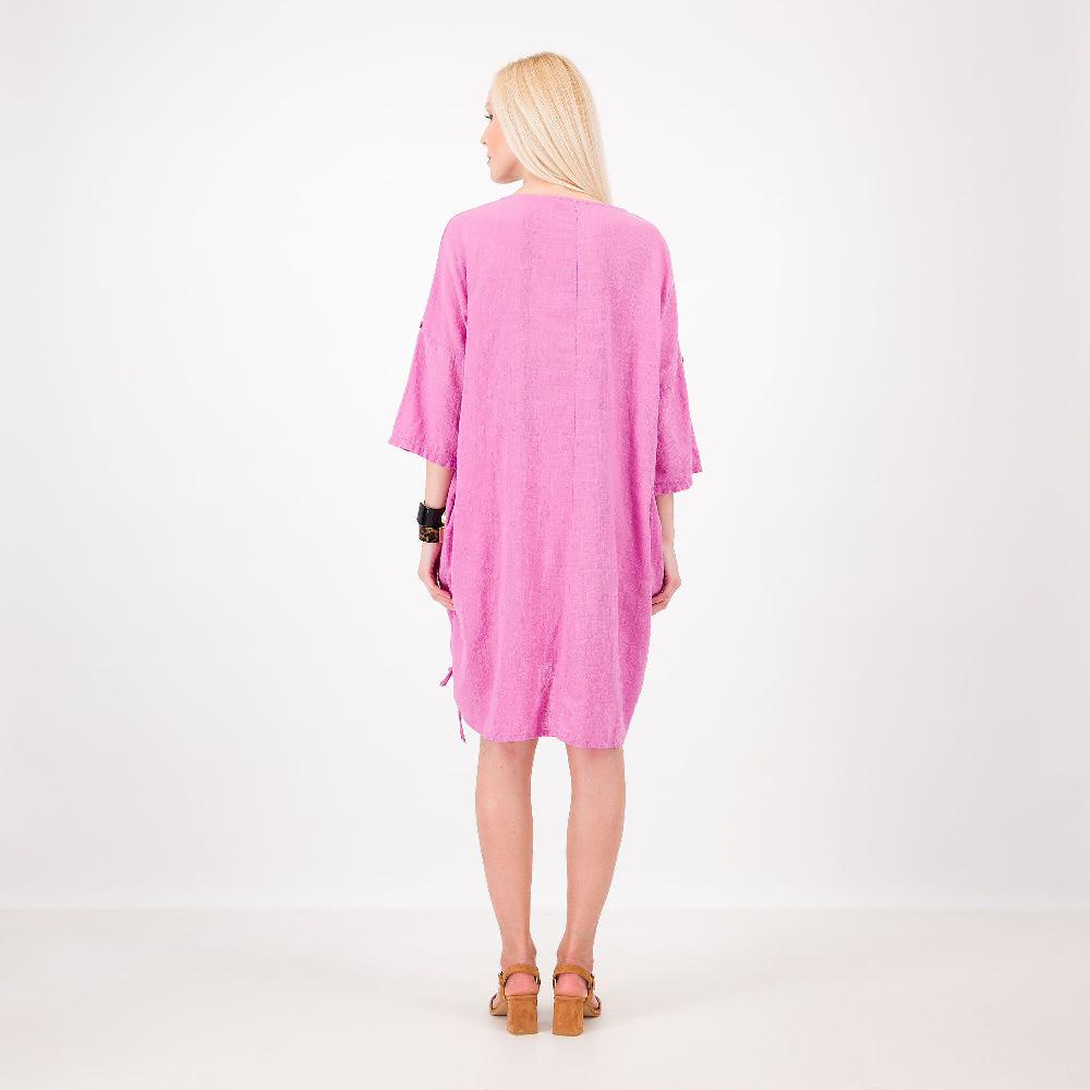 QVC L'Una Abito In Tela Di Cotone Fiammato Con Coulisse