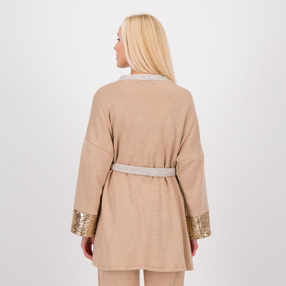 QVC L'Una Cardigan In Maglia A Blocchi Di Colore Con Paillettes