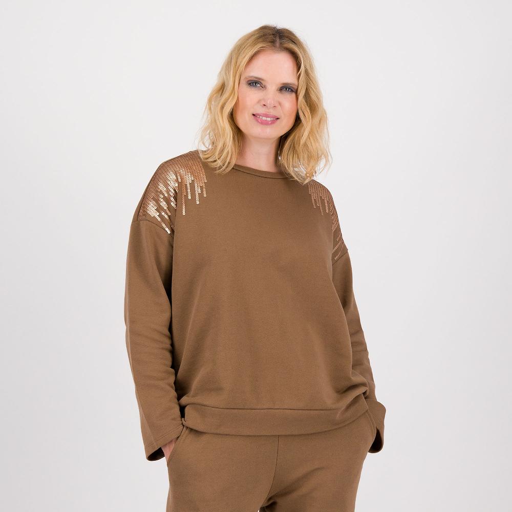 QVC L'Una Felpa over a maniche lunghe con paillettes