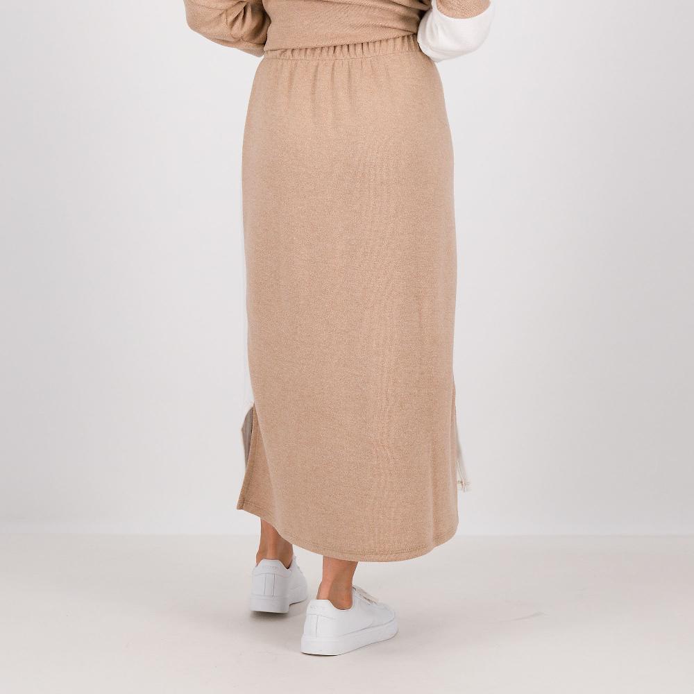 QVC L'Una Gonna In Maglia A Blocchi Di Colore Con Spacco