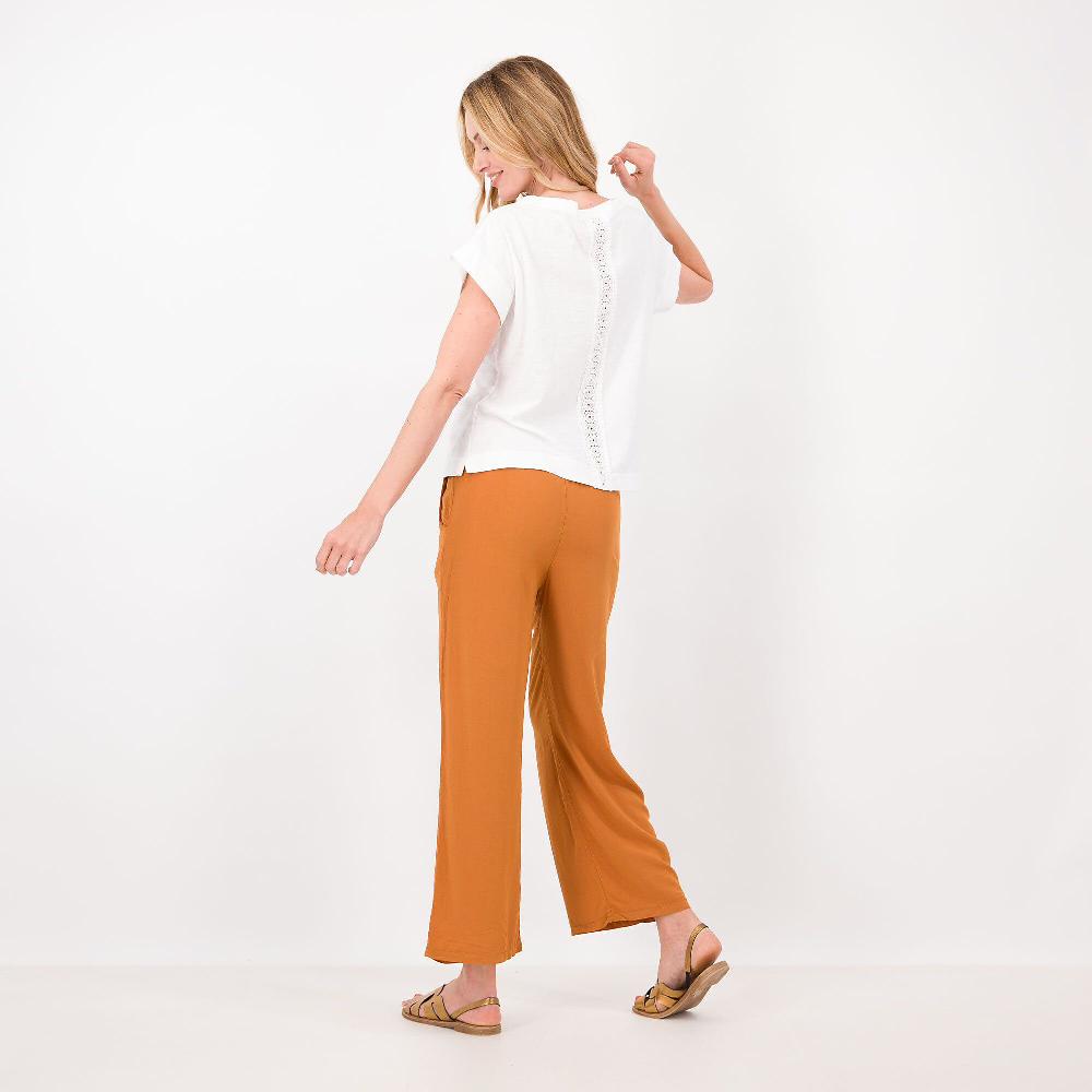 QVC L'Una Maglia In Jersey 100% Cotone Fiammato Inserto Macramé Made In Italy