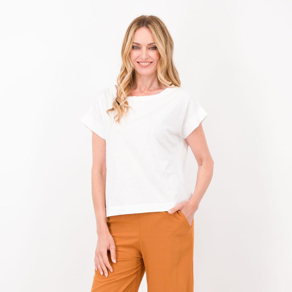 QVC L'Una Maglia in jersey 100% cotone fiammato Inserto macramé Made in Italy