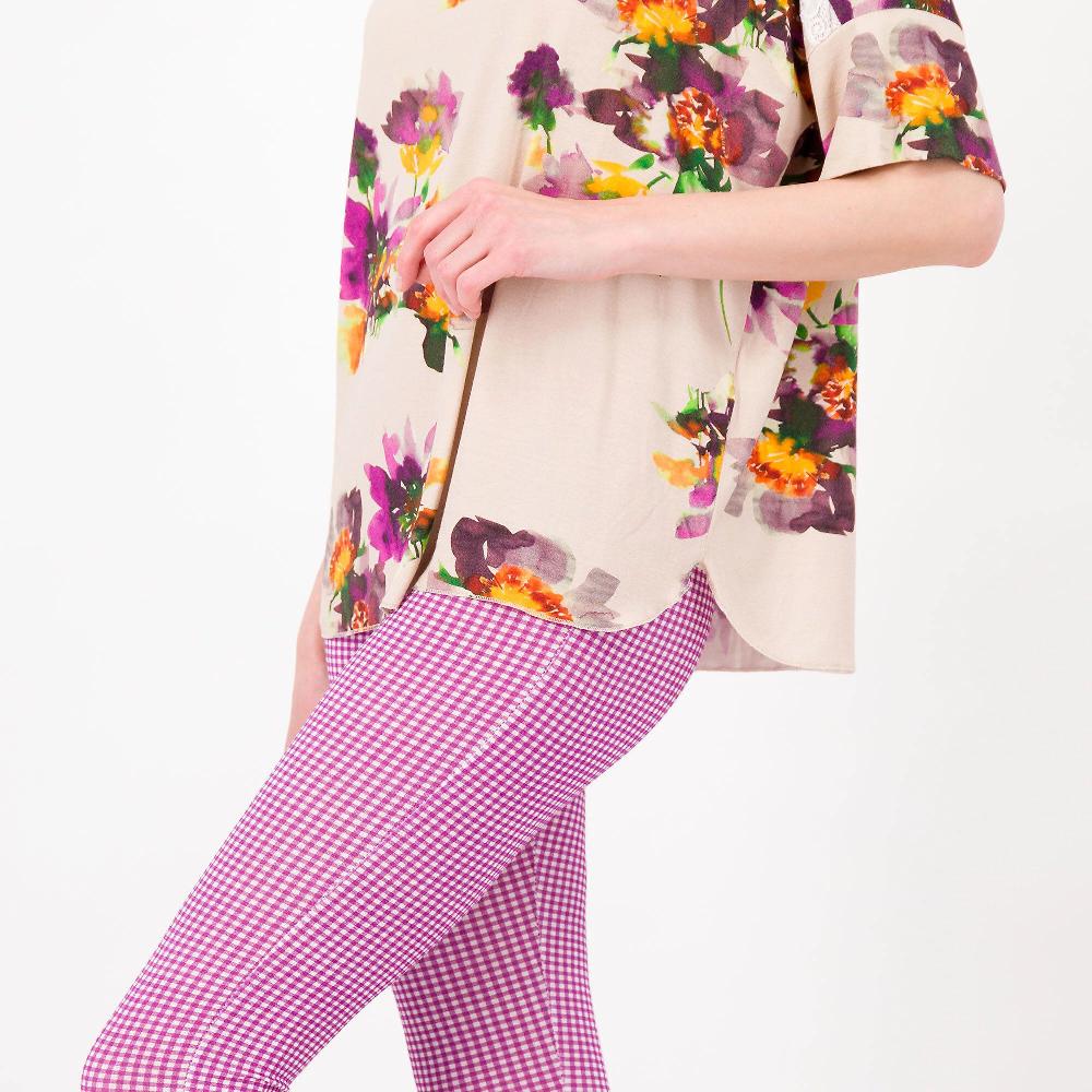 QVC L'Una Maglia In Jersey Di Viscosa Fantasia Con Pizzo
