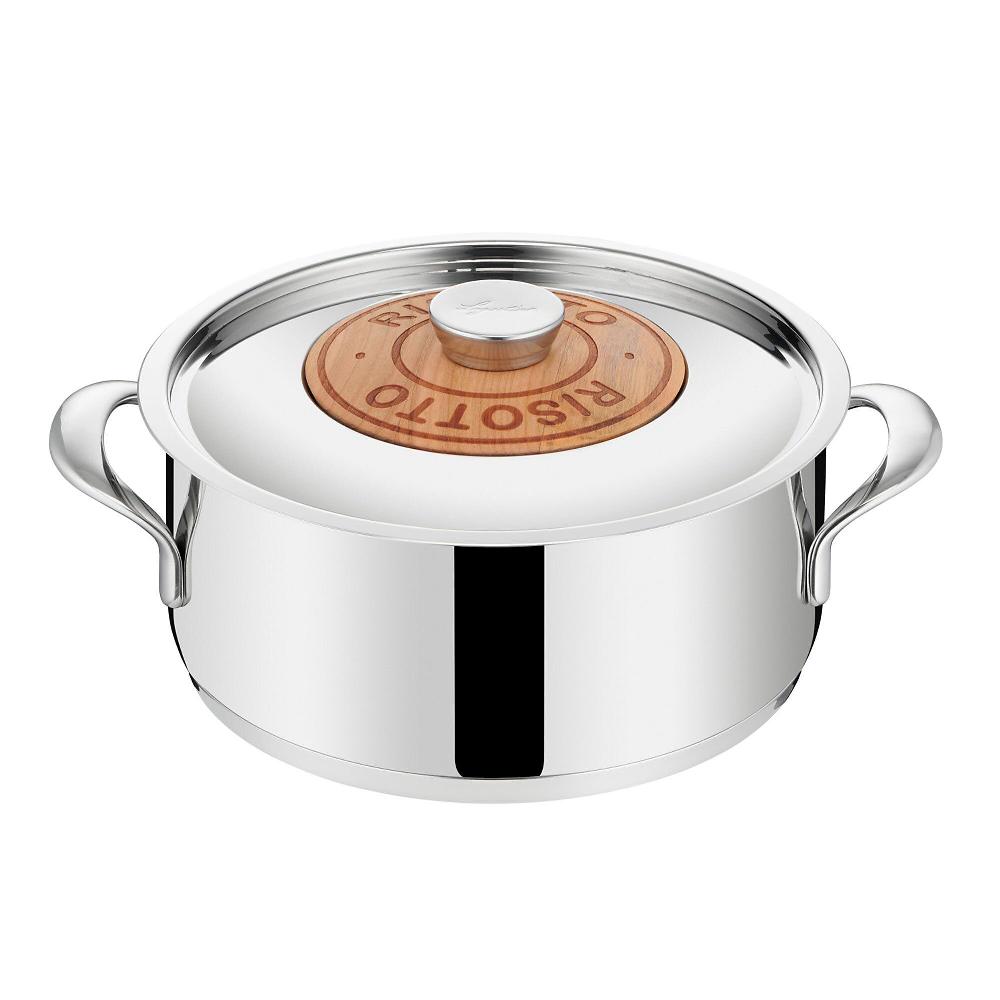 QVC Lagostina Risottiera Emozione in acciaio inox 18/10 con coperchio 24cm
