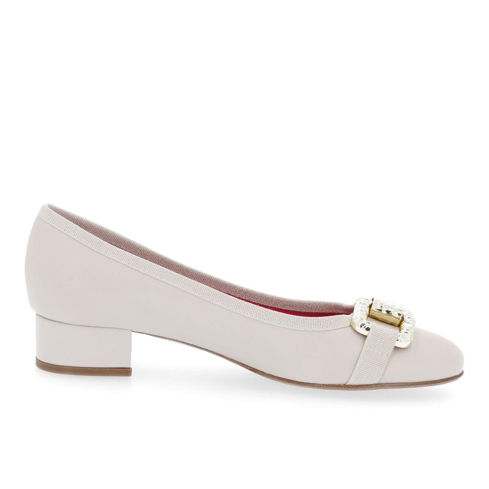 QVC Le Babe Ballerine In Pelle Con Morsetto Tacco 3cm
