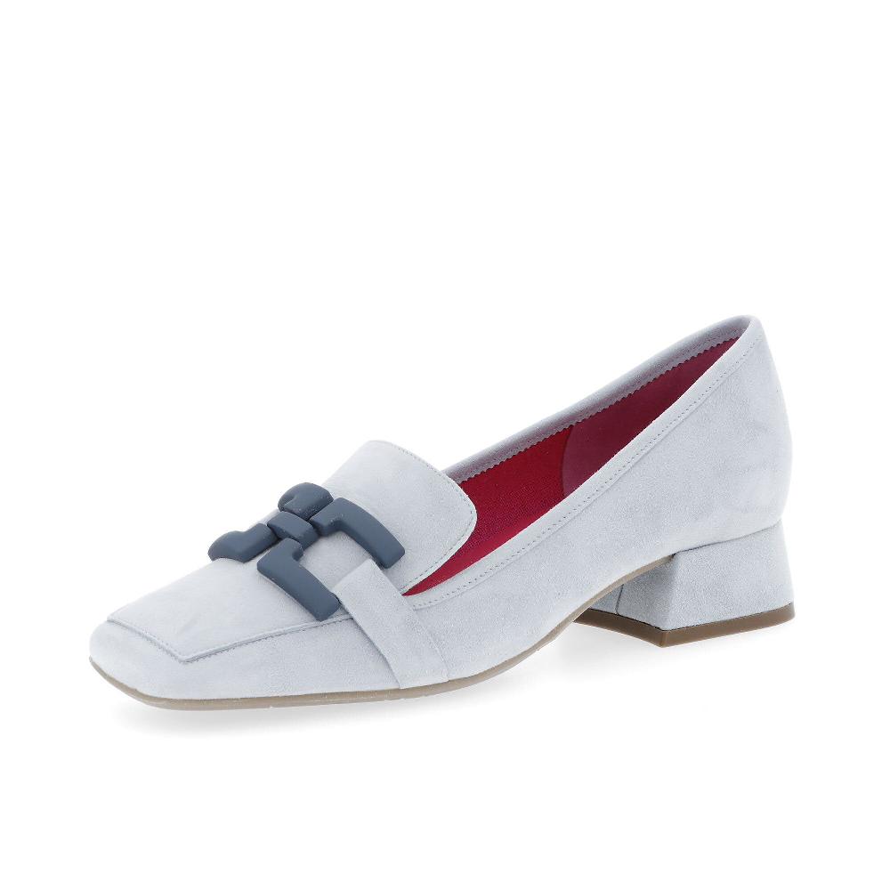QVC Le Babe Mocassino in pelle Motivo morsetto Tacco 3 2 cm Made in Italy