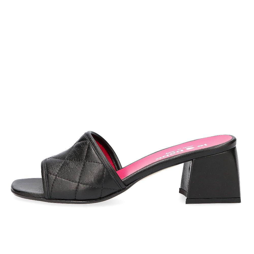 QVC Le Babe Sabot In Pelle Fascia Trapuntata Tacco 6 Cm Made In Italy
