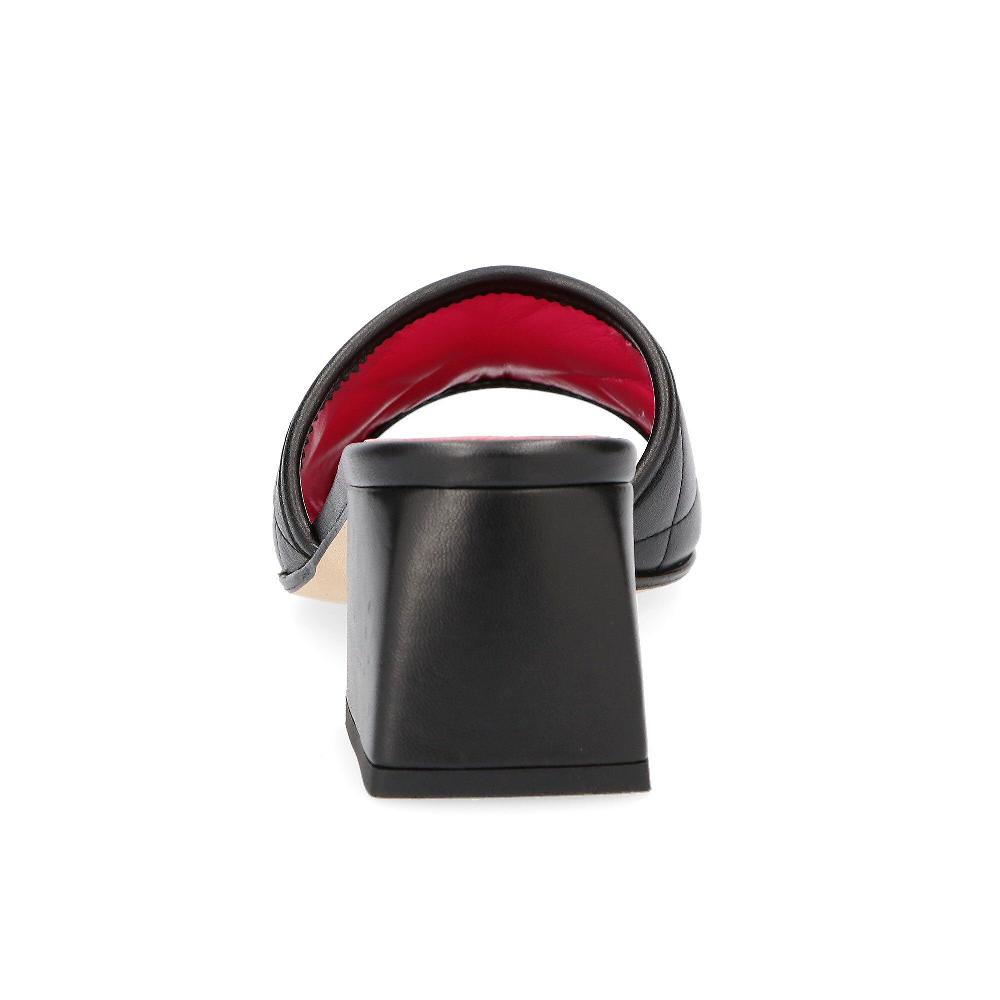 QVC Le Babe Sabot In Pelle Fascia Trapuntata Tacco 6 Cm Made In Italy