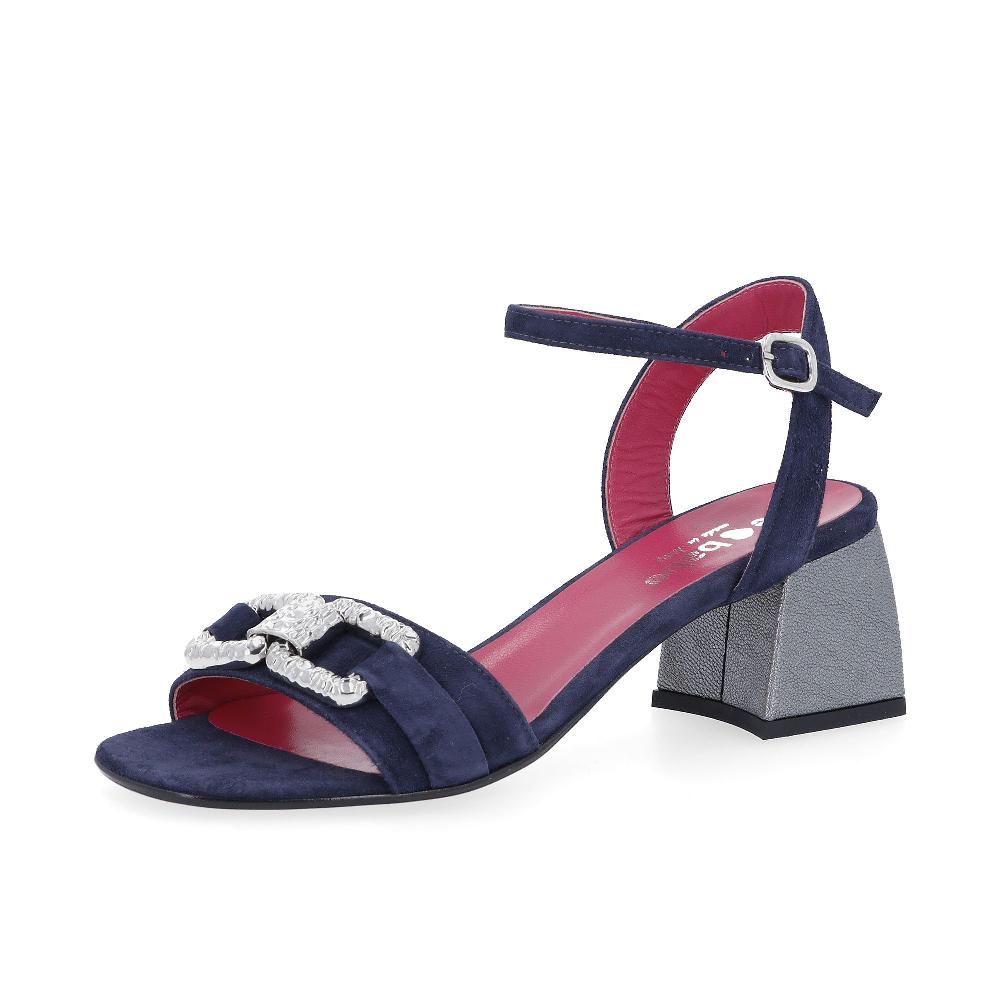 QVC Le Babe Sandali in pelle con morsetto tacco 6cm