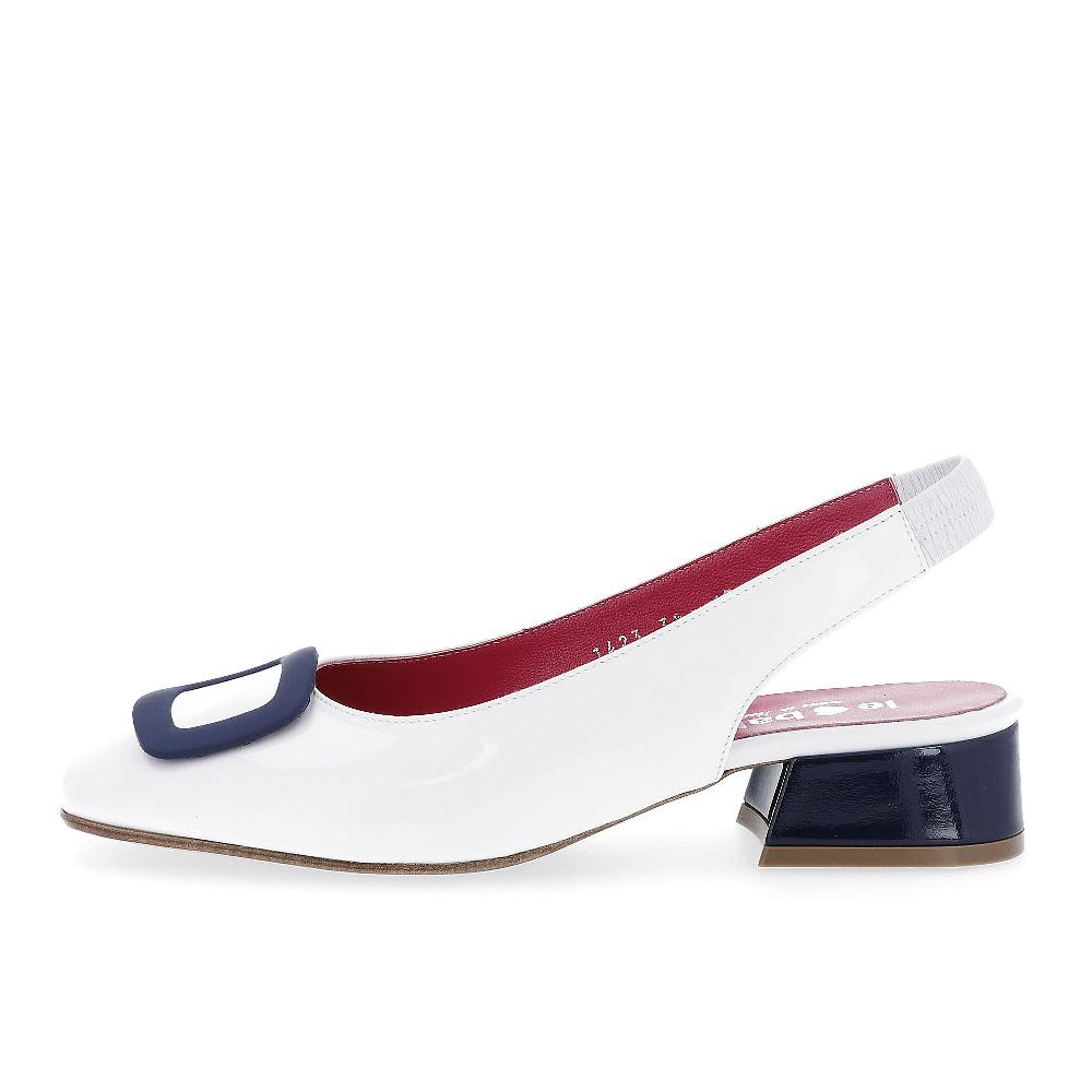 QVC Le Babe Sandalo Slingback In Pelle Effetto Vernice