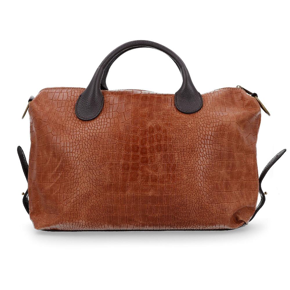 QVC Le Corone Bags Borsa A Mano Angelina In Pelle Stampa Cocco