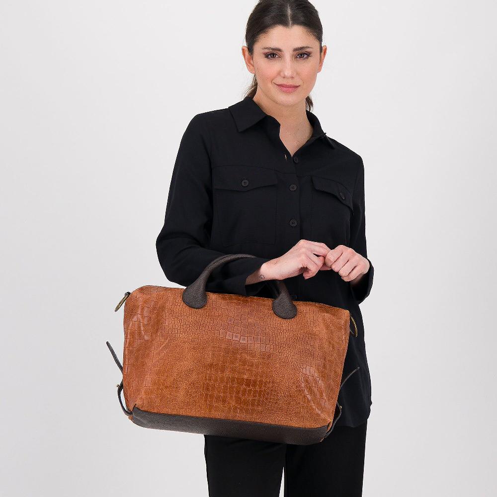 QVC Le Corone Bags Borsa A Mano Angelina In Pelle Stampa Cocco