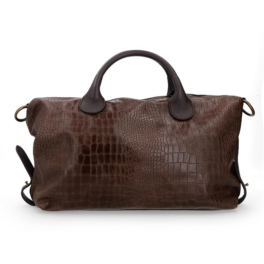 QVC Le Corone Bags Borsa a mano Angelina in pelle stampa cocco