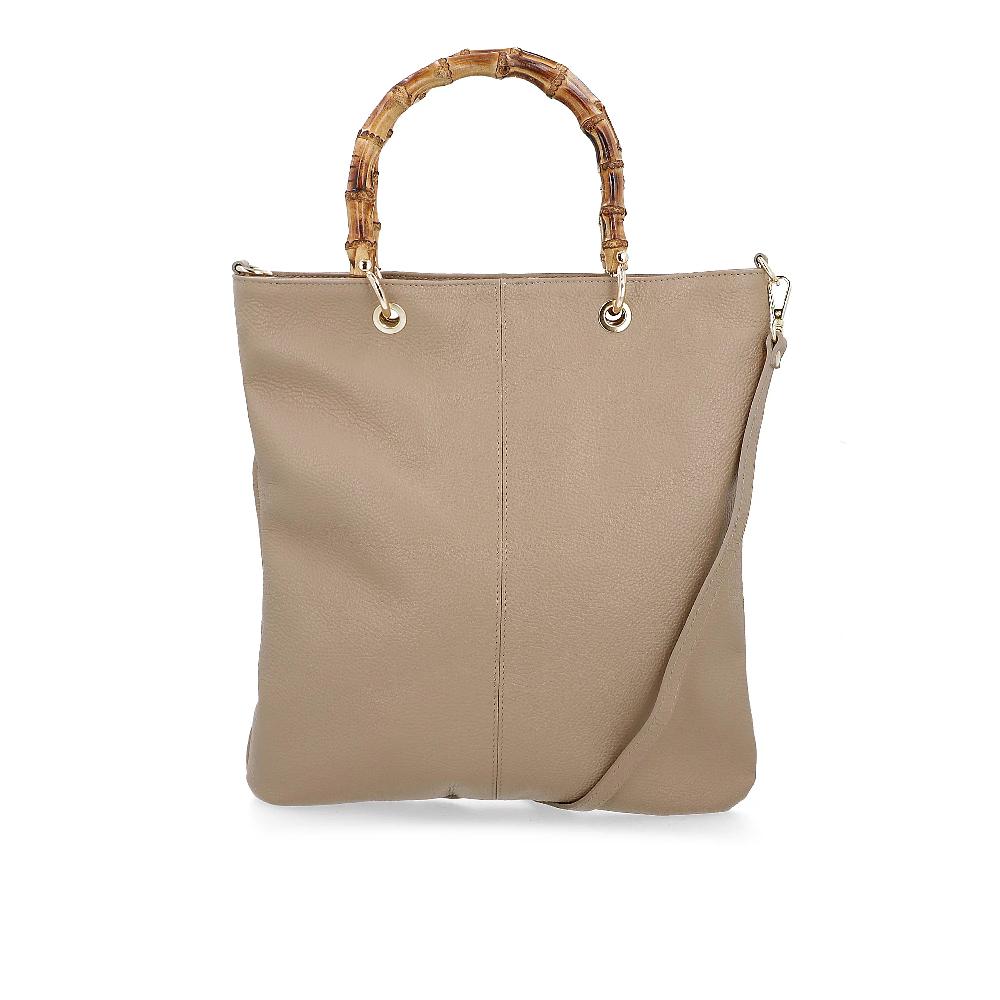 QVC Le Corone Bags Borsa A Mano In Pelle City Bambù Con Tracolla Removibile