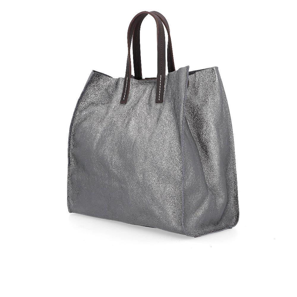 QVC Le Corone Bags Borsa A Mano In Pelle Laminata Con Pochette