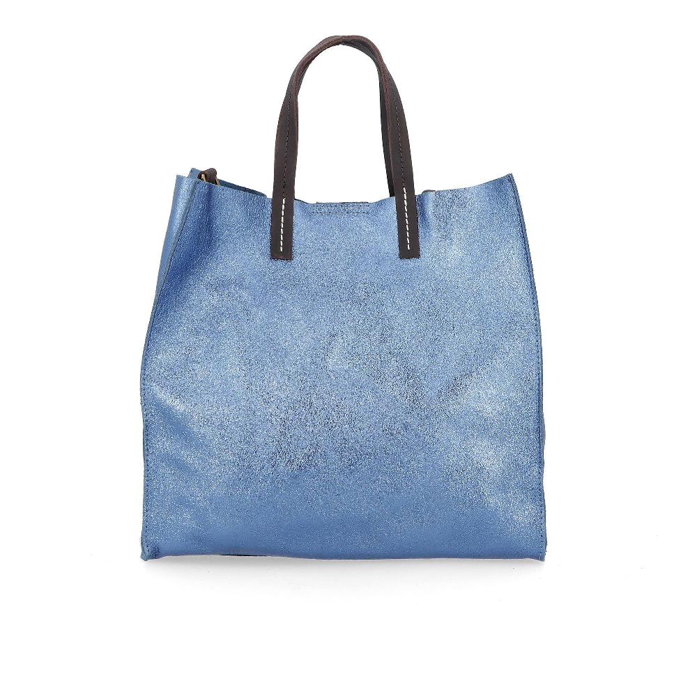 QVC Le Corone Bags Borsa a mano in pelle laminata con pochette