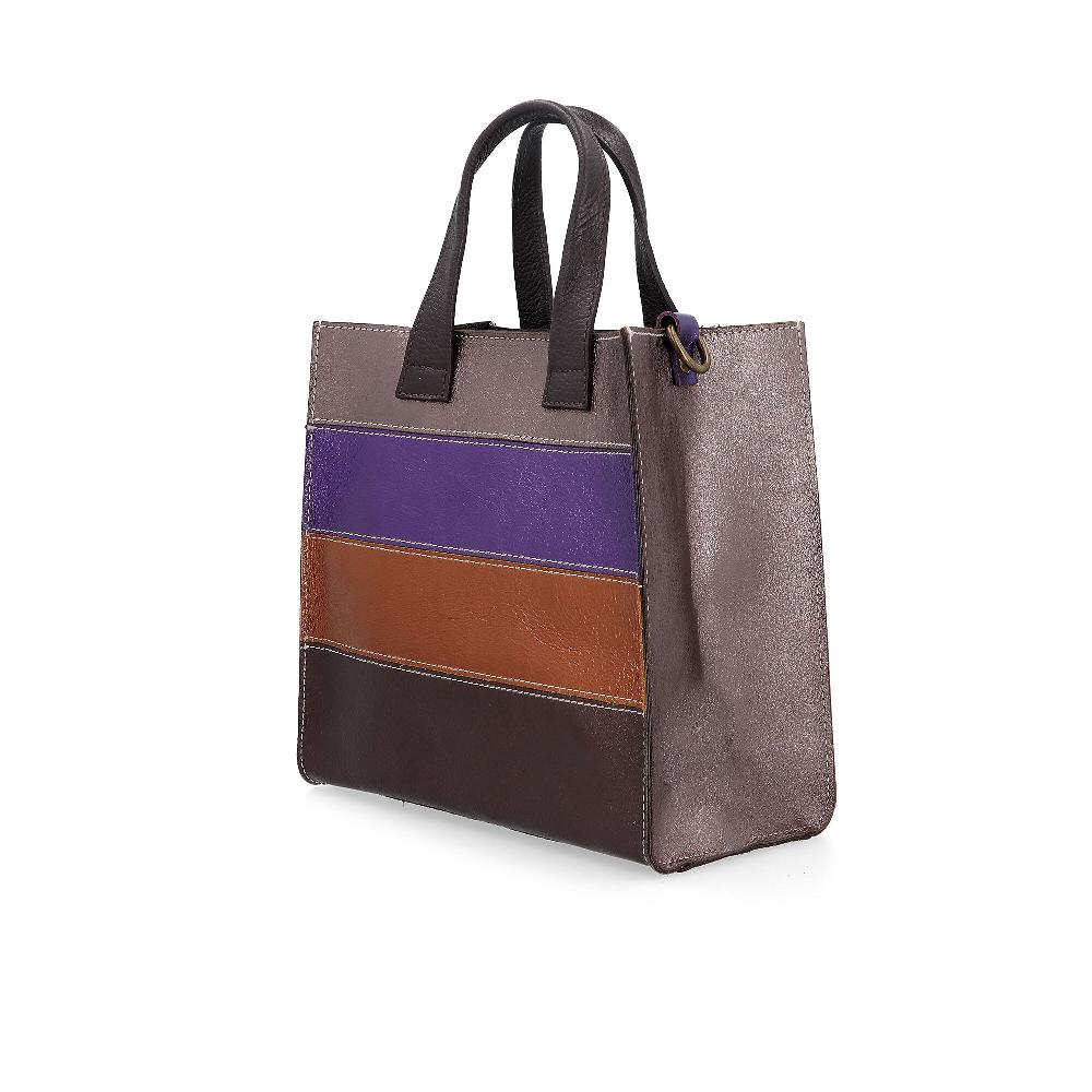 QVC Le Corone Bags Borsa A Mano In Pelle Laminata Multicolor E Tracolla