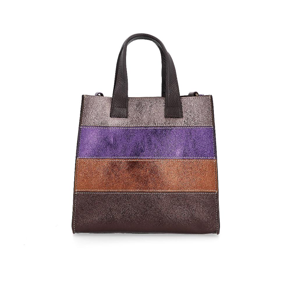 QVC Le Corone Bags Borsa A Mano In Pelle Laminata Multicolor E Tracolla