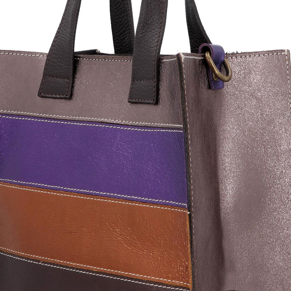 QVC Le Corone Bags Borsa A Mano In Pelle Laminata Multicolor E Tracolla