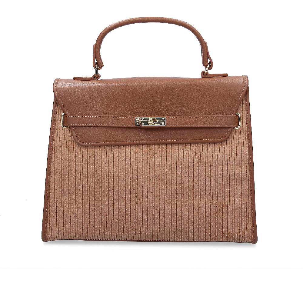 QVC Le Corone Bags Borsa a mano Velvet Bag in pelle e velluto con patta