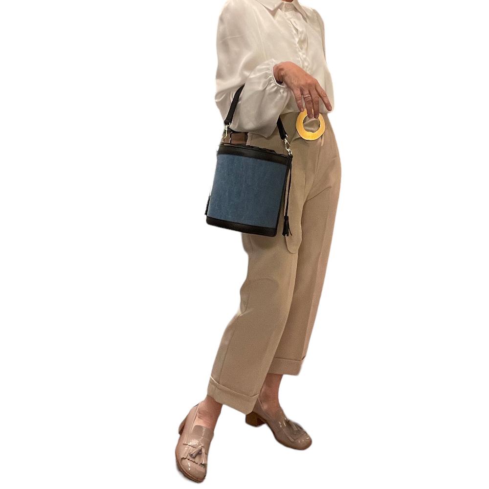 QVC Le Corone Bags Borsa A Secchiello Con Coulisse E Nappine