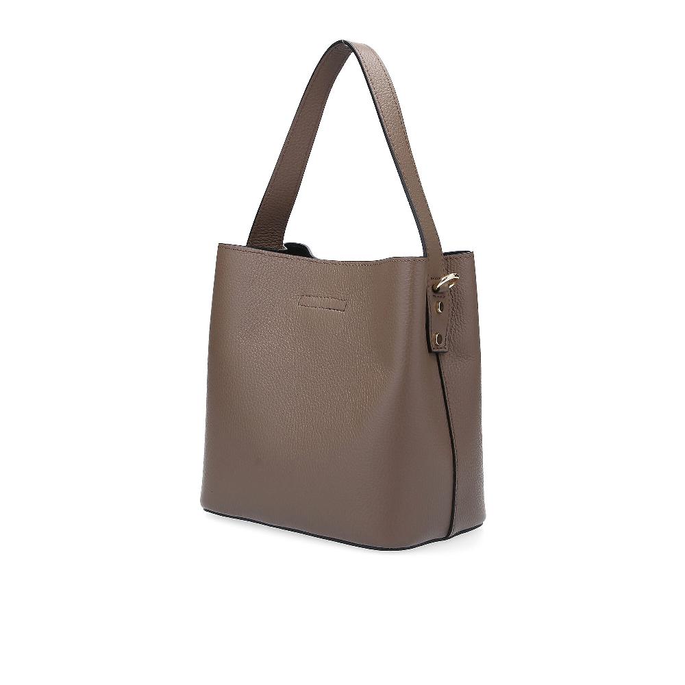 QVC Le Corone Bags Borsa A Secchiello In Pelle Dollaro Con Chiusura Girello