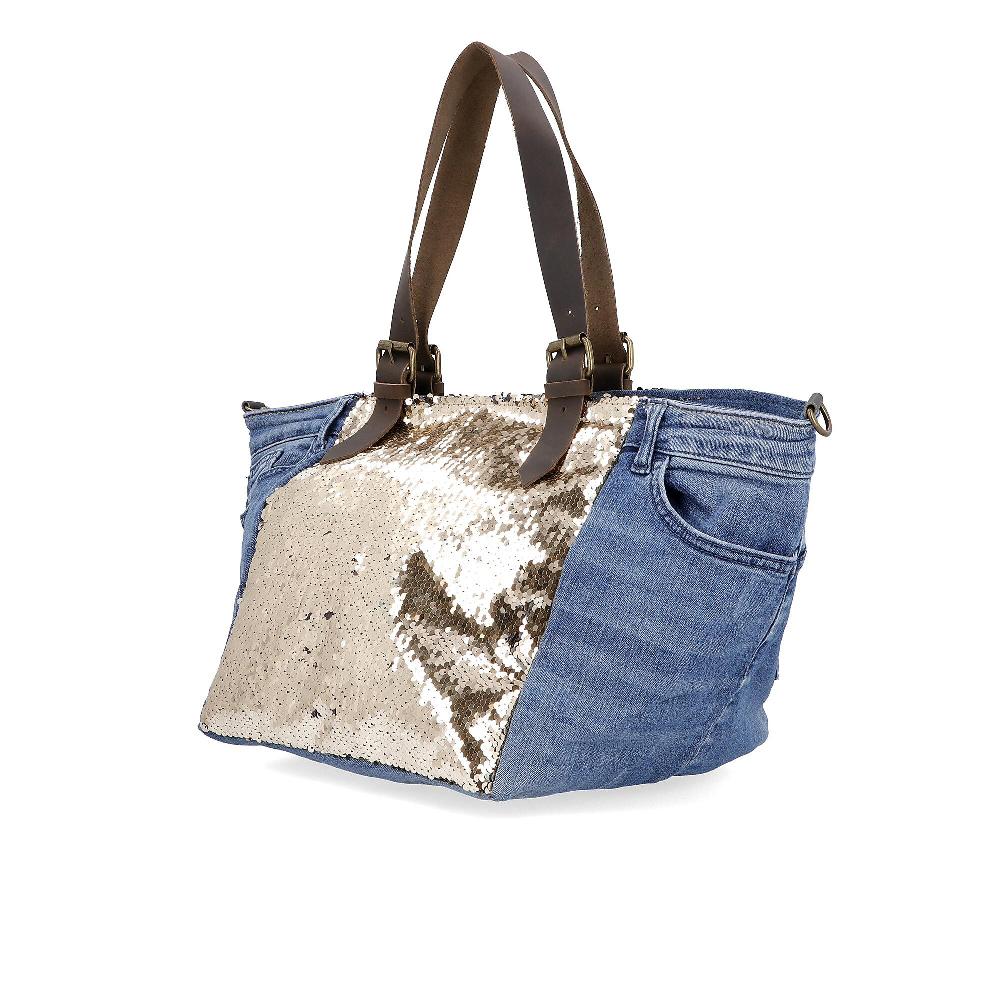 QVC Le Corone Bags Borsa A Spalla In Jeans Con Paillettes