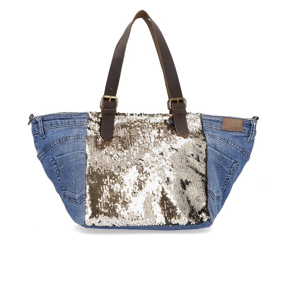 QVC Le Corone Bags Borsa A Spalla In Jeans Con Paillettes
