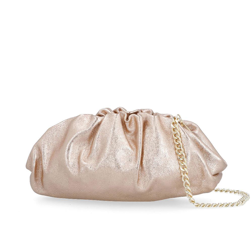 QVC Le Corone Bags Borsa a spalla in pelle laminata con tracolla in catena