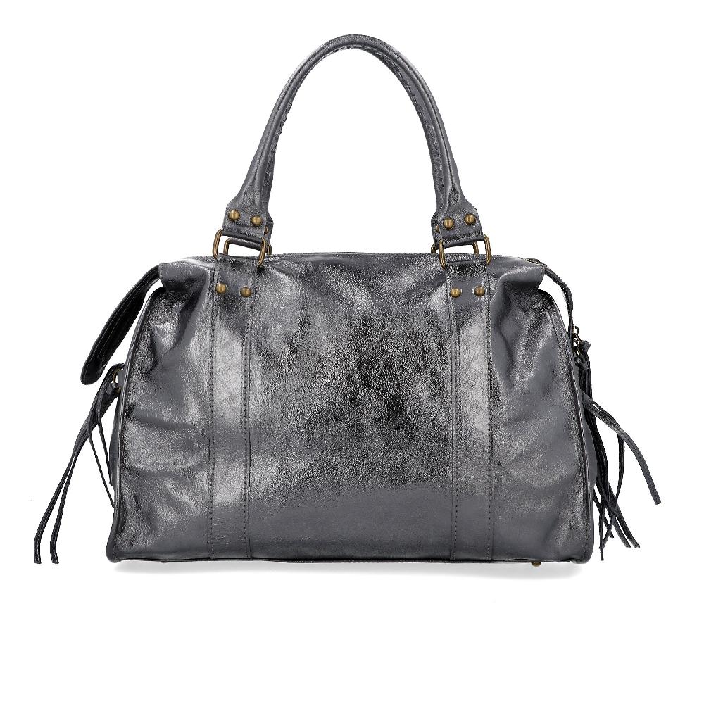 QVC Le Corone Bags Borsa Baly In Pelle Laminata Con 2 Manici E Tracolla Removibile