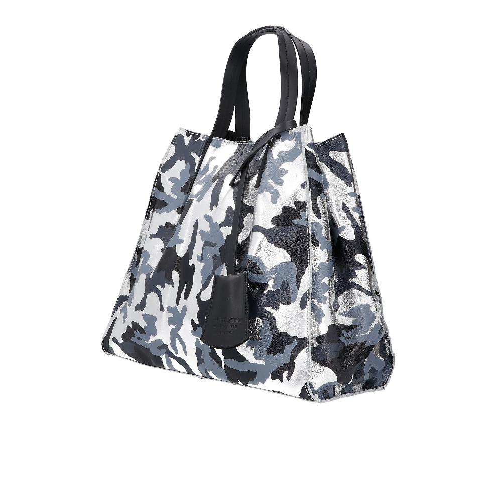 QVC Le Corone Bags Borsa Camouflage Manila In Pelle Con Manici