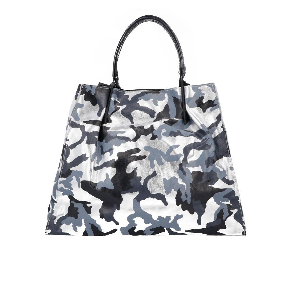 QVC Le Corone Bags Borsa Camouflage Manila In Pelle Con Manici
