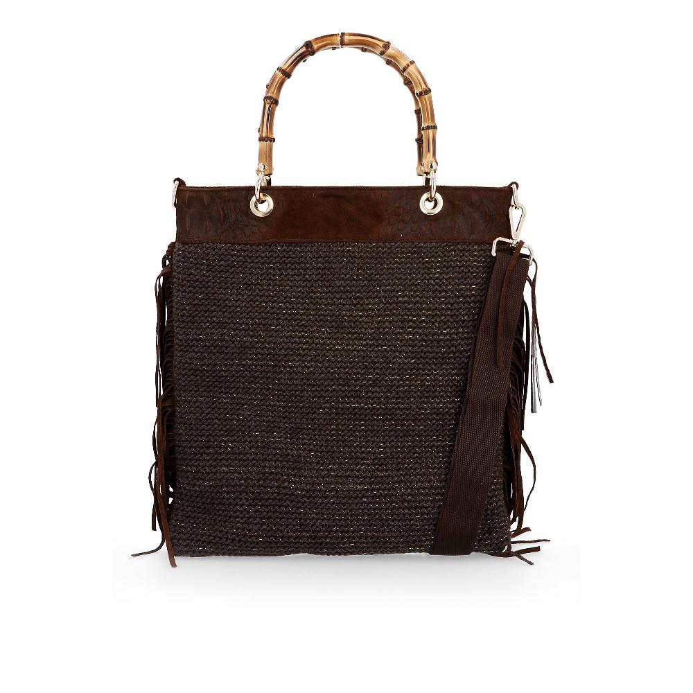 QVC Le Corone Bags Borsa double face: lato stampa cocco e lato con filo d'oro