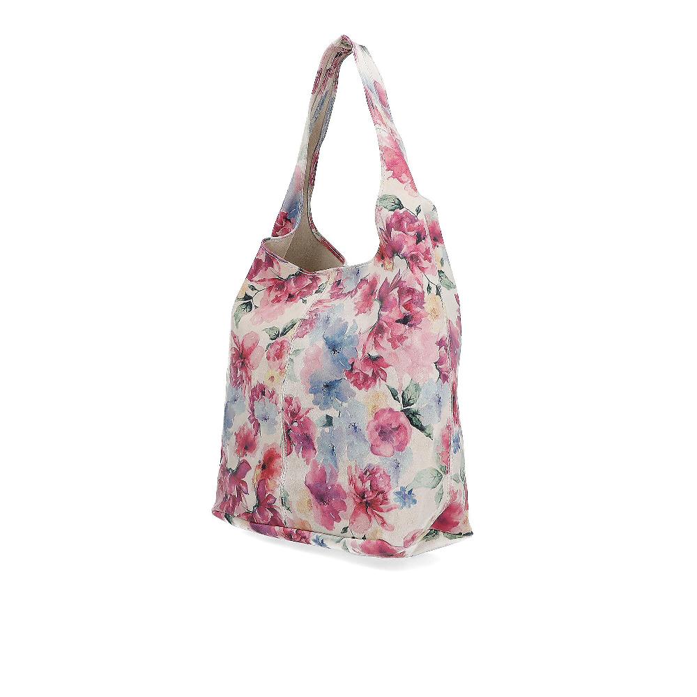 QVC Le Corone Bags Borsa In Pelle Con Stampa Floreale E Pochette Abbinata