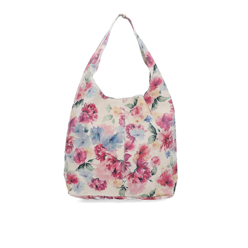 QVC Le Corone Bags Borsa In Pelle Con Stampa Floreale E Pochette Abbinata