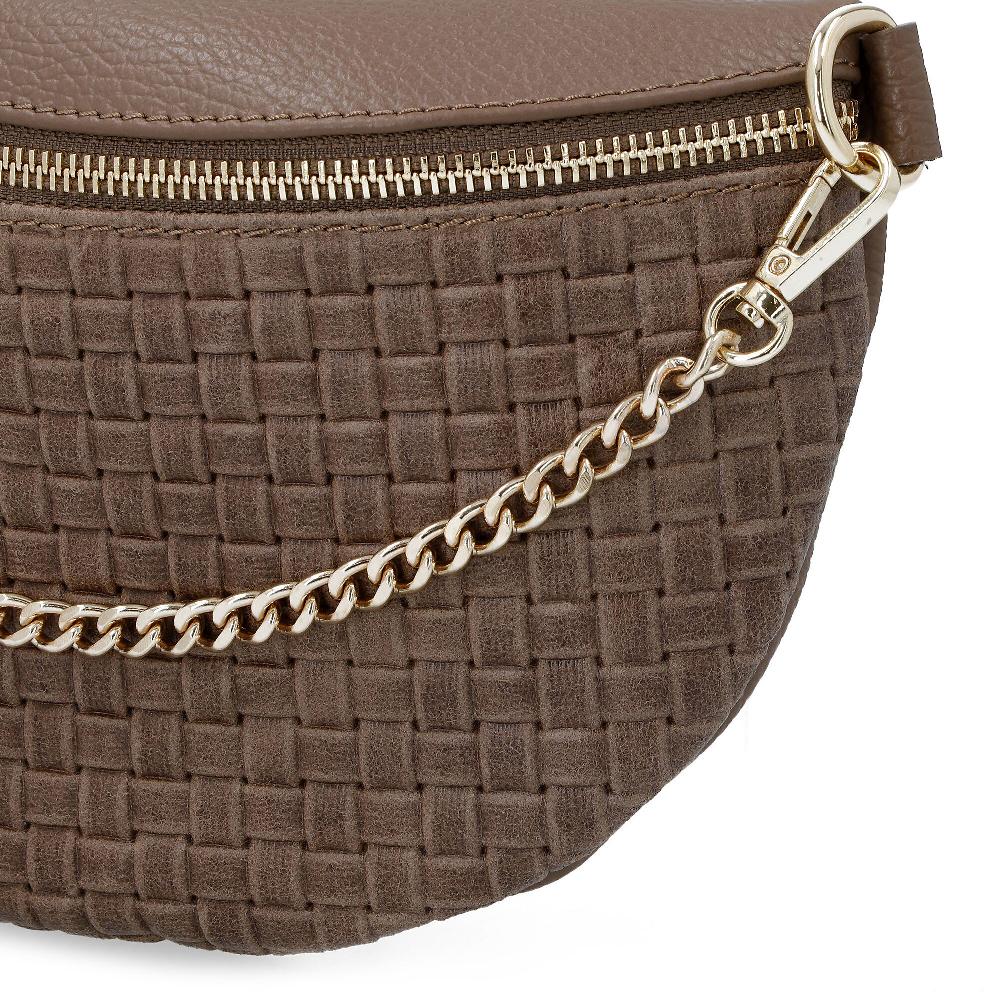 QVC Le Corone Bags Borsa/marsupio "Kangù" In Pelle Effetto Intrecciato