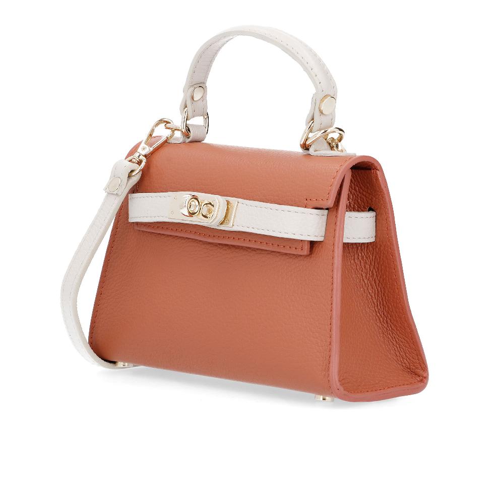 QVC Le Corone Bags Borsa Mini Bi-Co In Pelle Bicolore Con Patta E Tracolla