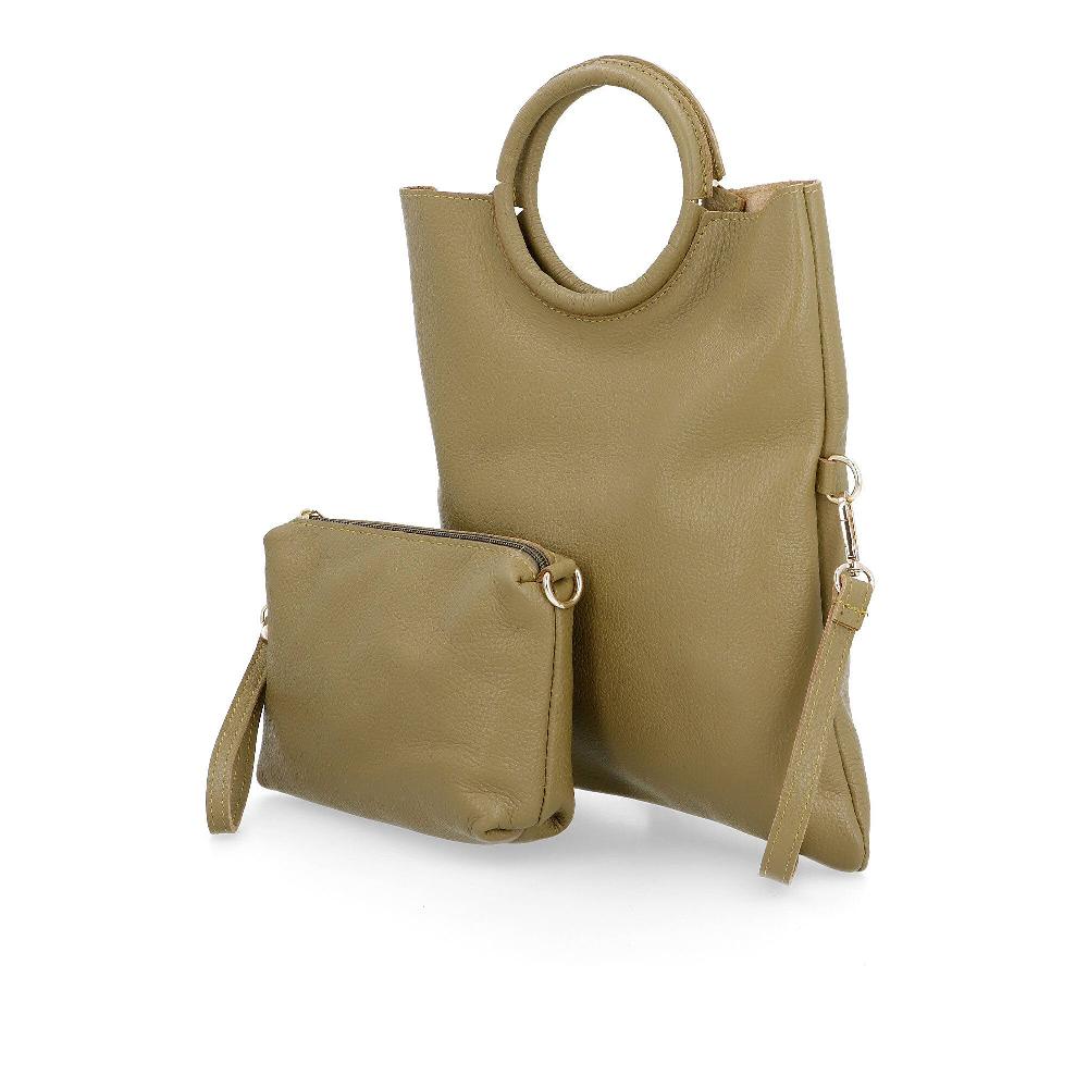 QVC Le Corone Bags Borsa Multi-indosso In Pelle Dollaro Con Pochette