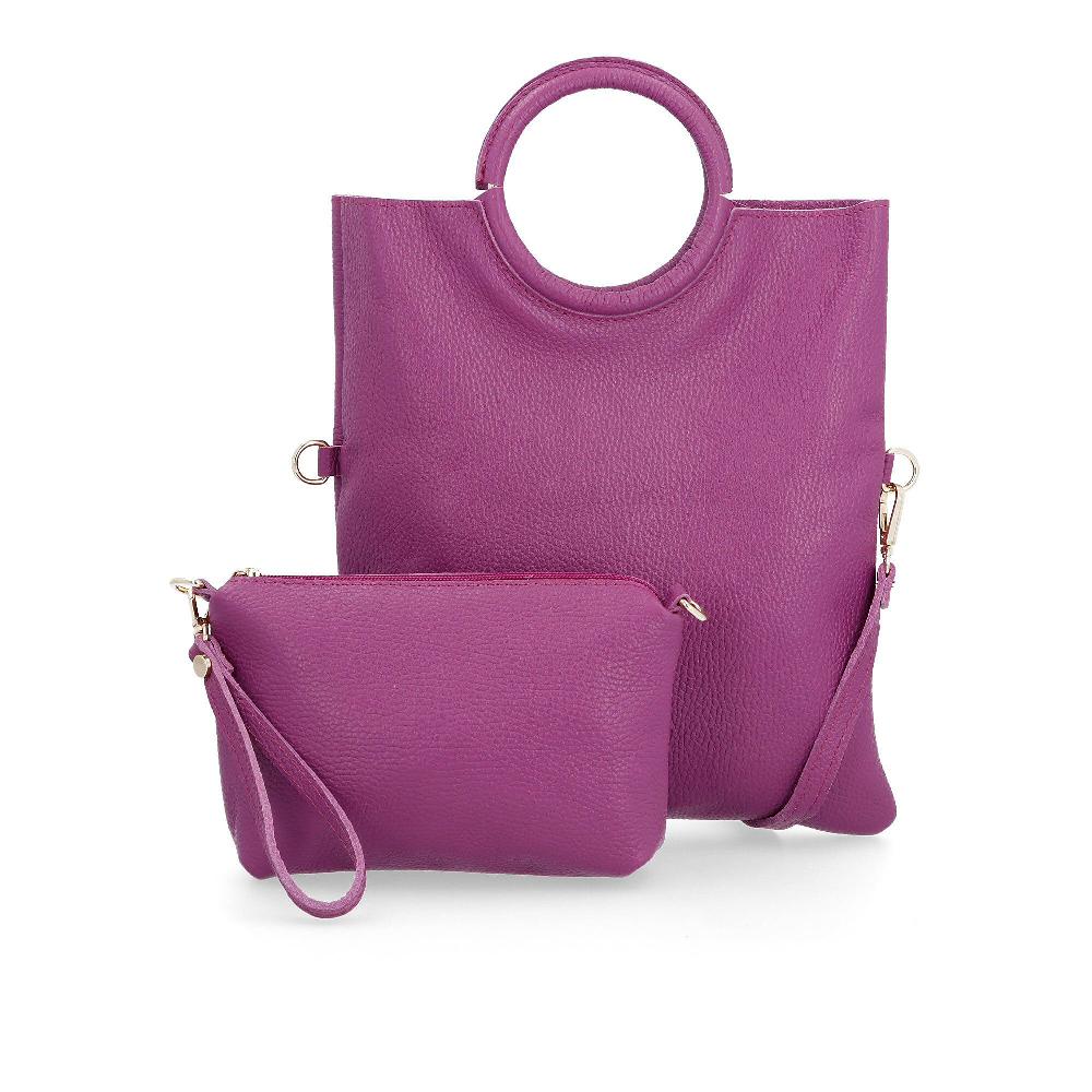 QVC Le Corone Bags Borsa multi-indosso in pelle dollaro con pochette