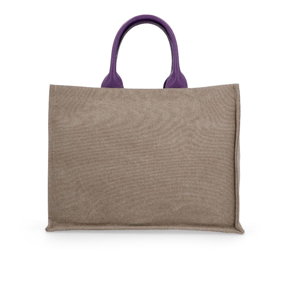 QVC Le Corone Bags Borsa Shopper In Canvas Con Pochette