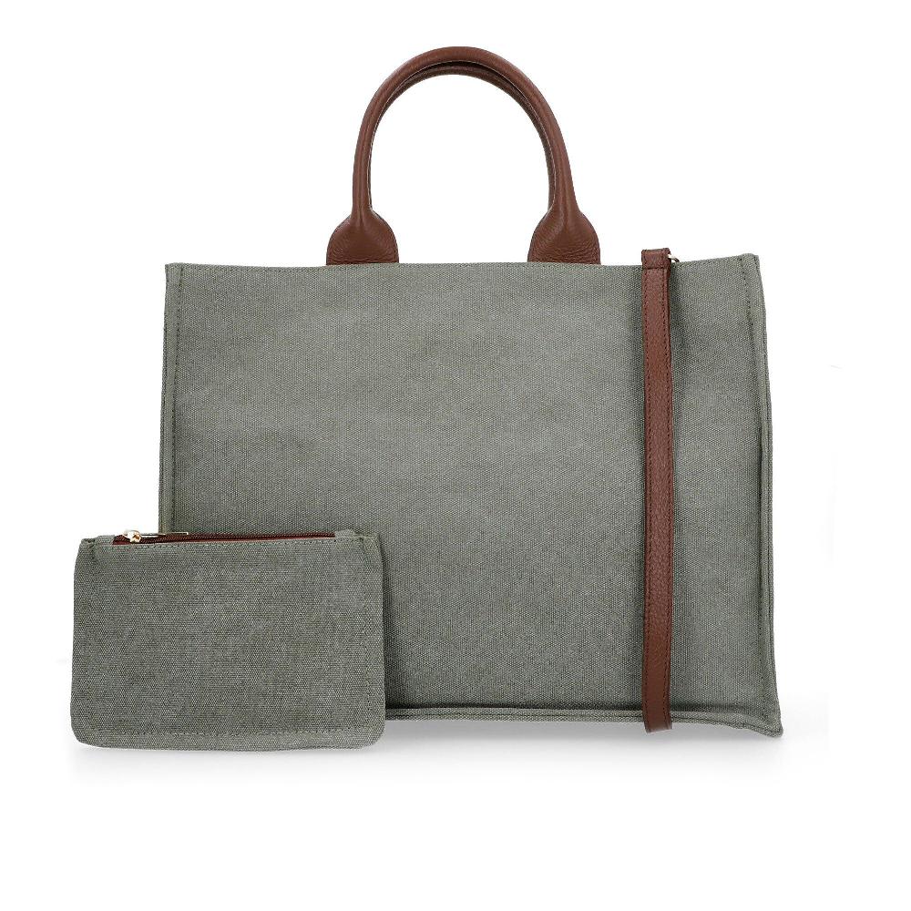 QVC Le Corone Bags Borsa shopper in canvas con pochette