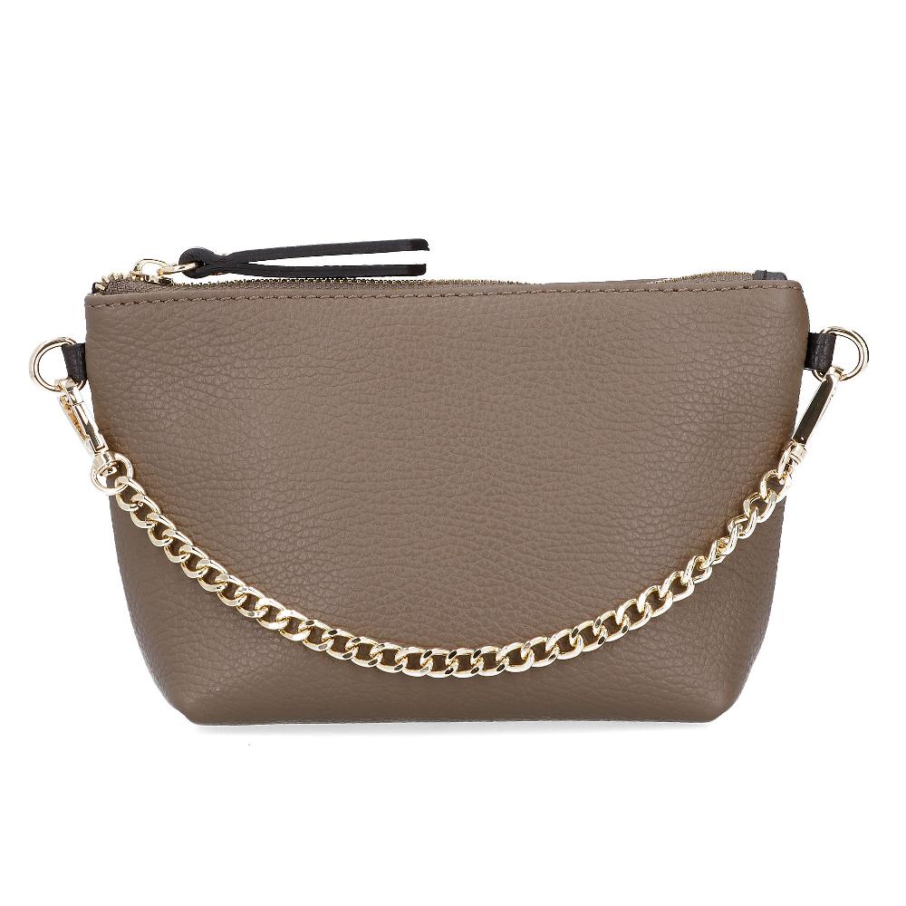 QVC Le Corone Bags Pochette in pelle dollaro con catena e interno foderato