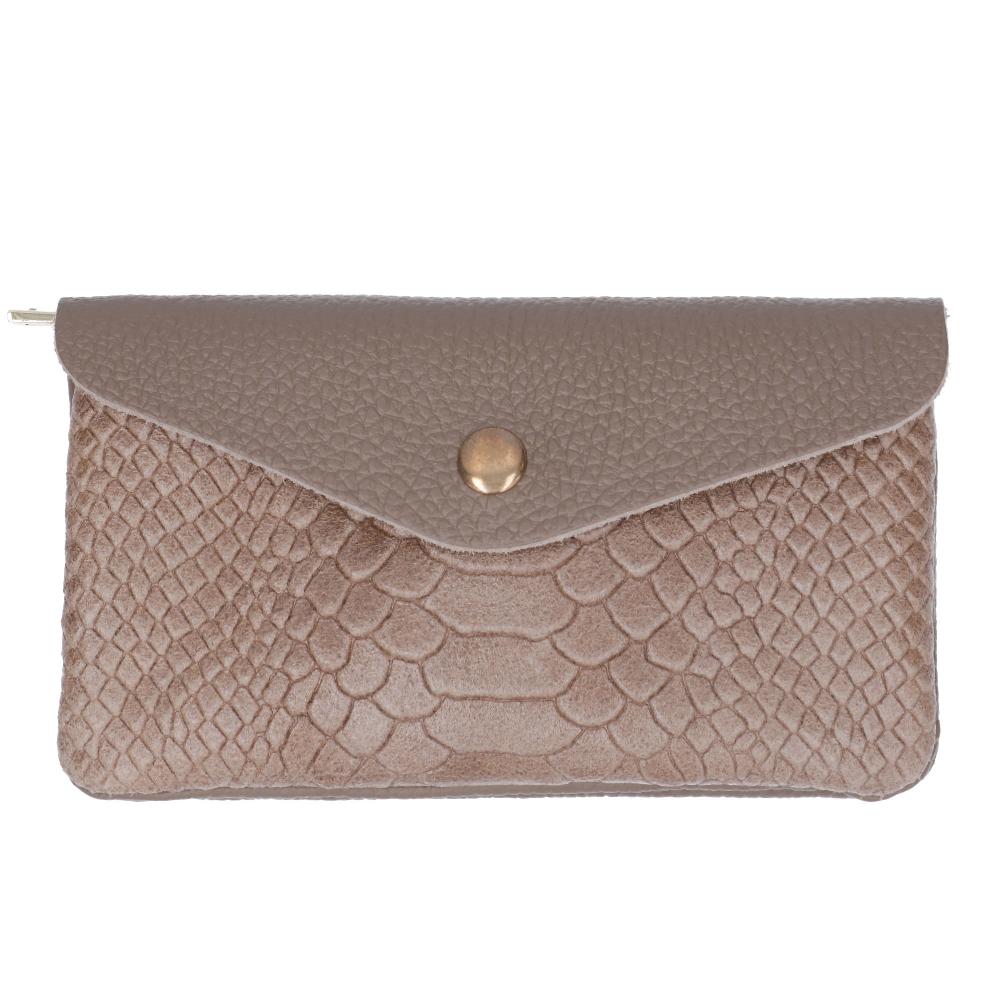 QVC Le Corone Bags Pochette in pelle Miss Night&Day con stampa cocco