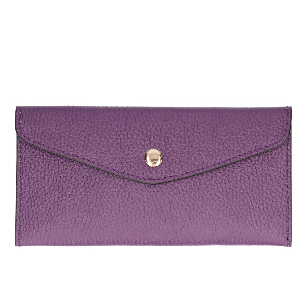 QVC Le Corone Bags Portatessere in pelle chiusura con patta e bottone